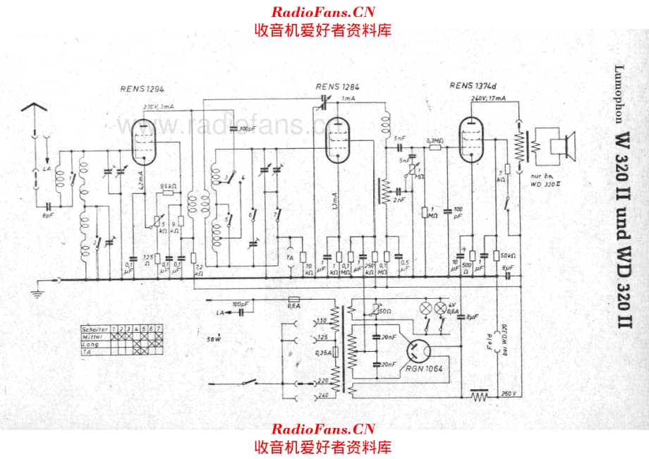 Lumophon W320II WD320II 电路原理图.pdf_第1页