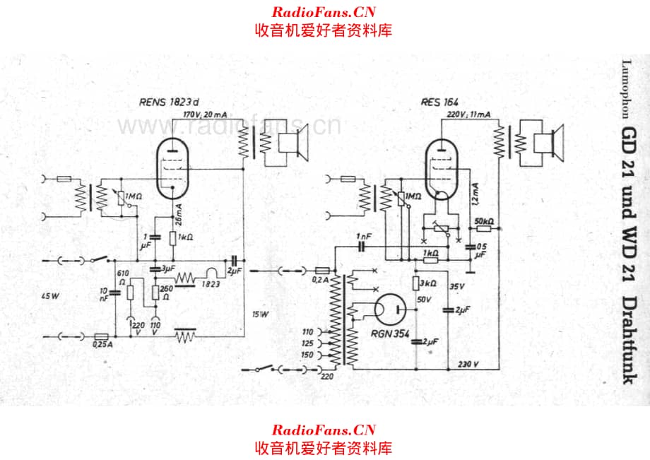 Lumophon GD21 WD21 Drahtfunk 电路原理图.pdf_第1页
