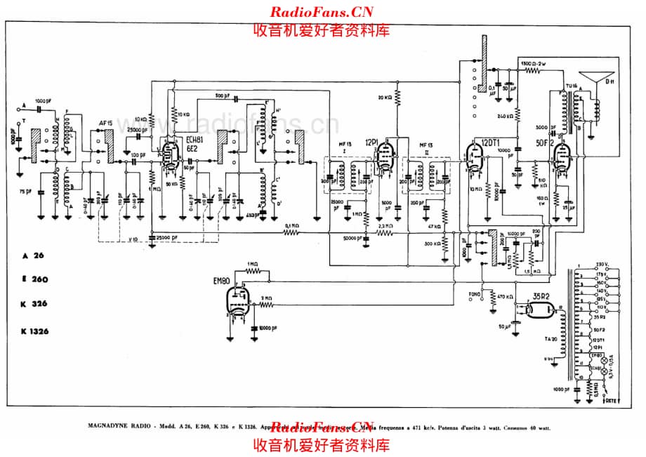 Magnadyne A26 E260 K326 K1326 电路原理图.pdf_第1页