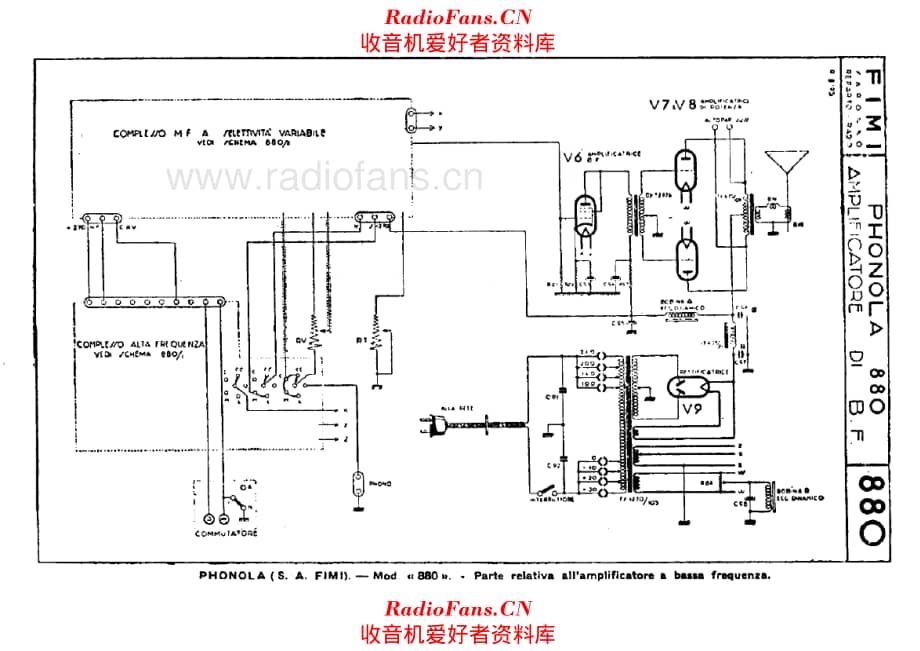 Phonola 880 LF amplifier unit 电路原理图.pdf_第1页