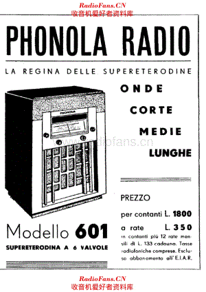 Phonola 601 advertisement 电路原理图.pdf