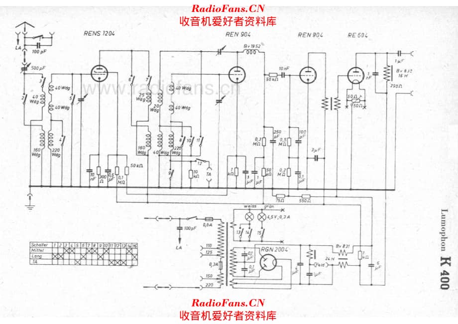 Lumophon K400 电路原理图.pdf_第1页