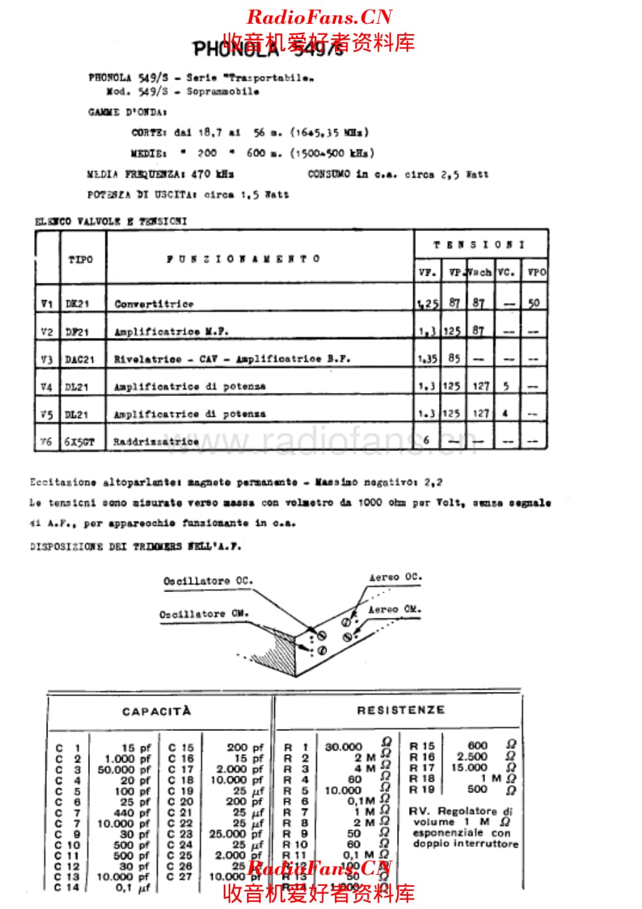 Phonola 549S components 电路原理图.pdf_第1页