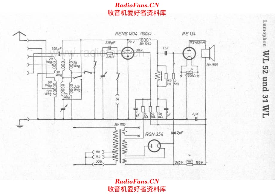 Lumophon WL52 31WL 电路原理图.pdf_第1页