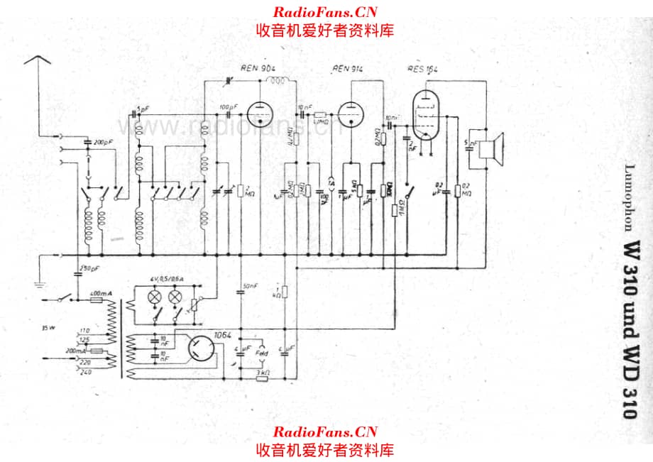 Lumophon W310 WD310 电路原理图.pdf_第1页
