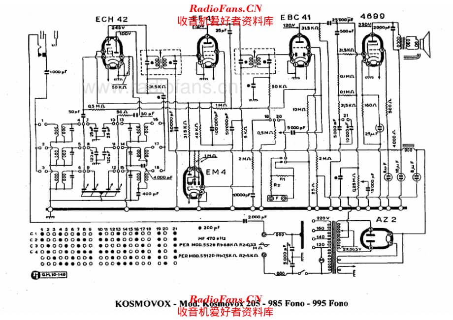 Kosmovox 205 - 985 Fono - 995 Fono 电路原理图.pdf_第1页