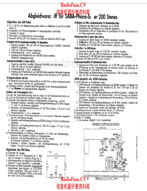 SABA 200 PhonoSuper alignment 电路原理图.pdf