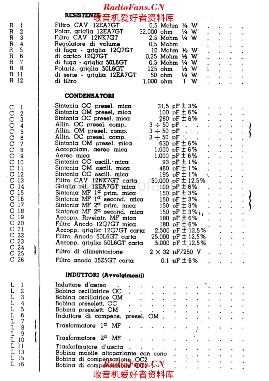 Radiomarelli 9U65F components 电路原理图.pdf_第1页