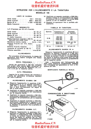 Radiomarelli 165 alignment 电路原理图.pdf