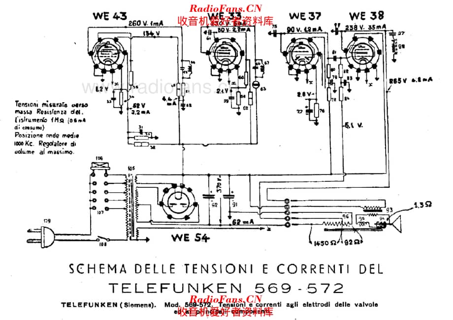 Siemens Telefunken 569 572 voltages 电路原理图.pdf_第1页