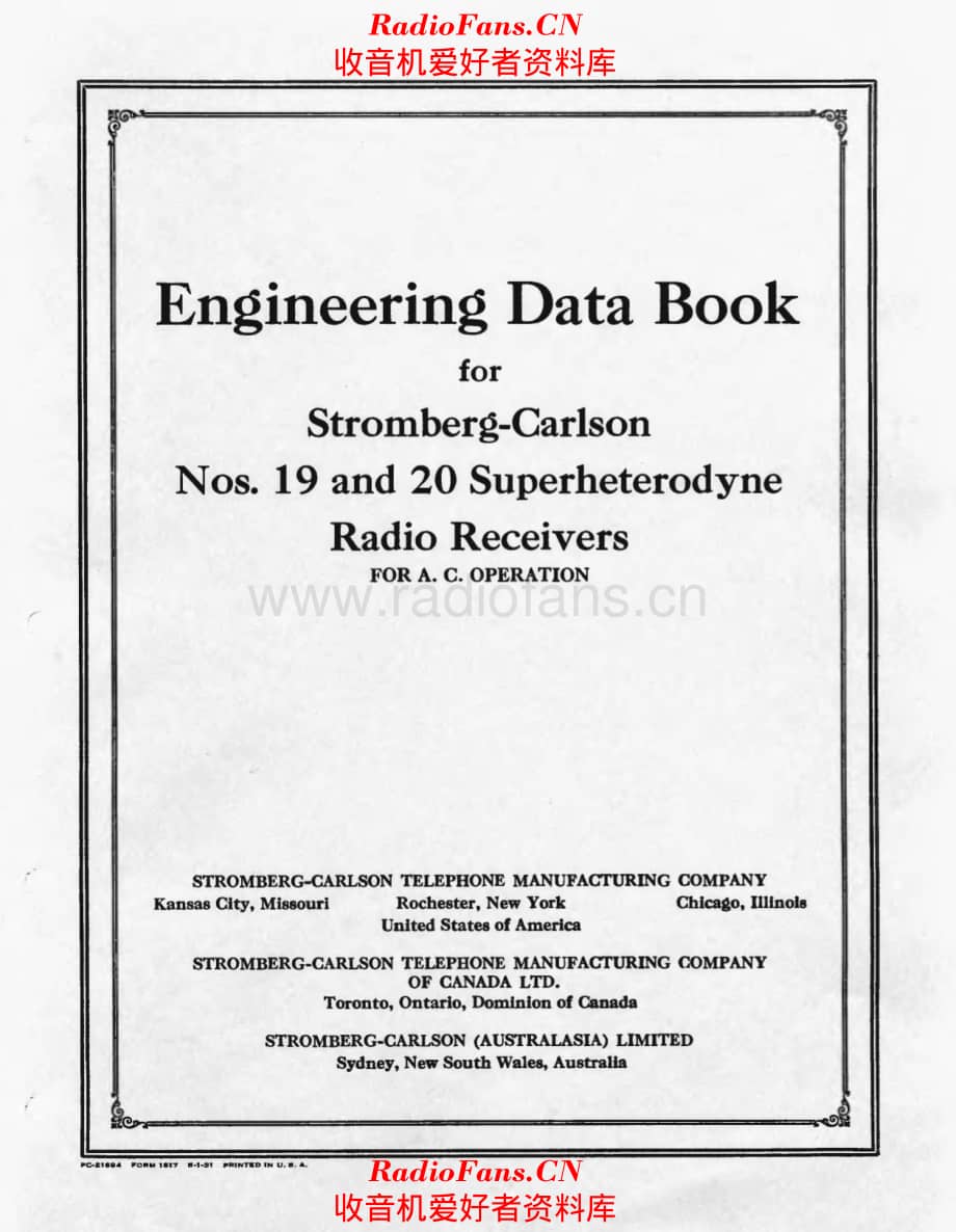 Stromberg Carlson 19 20 service manual 电路原理图.pdf_第1页