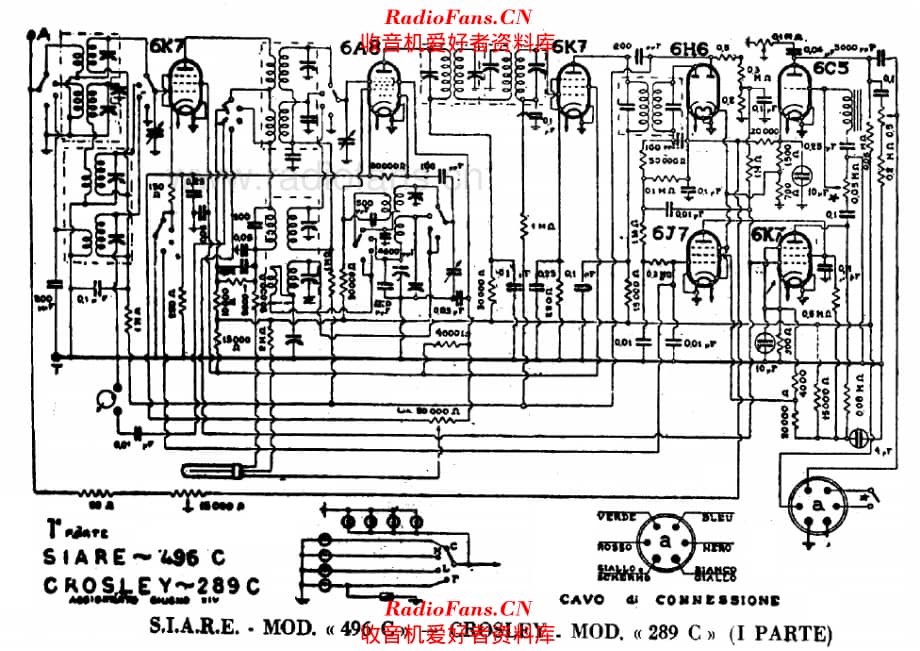 Siare 496C Crosley 289C - 1 of 2 电路原理图.pdf_第1页
