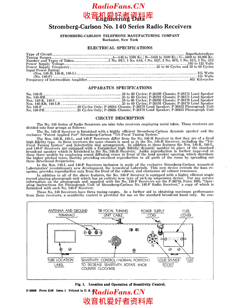 Stromberg Carlson 140 service manual 电路原理图.pdf_第1页