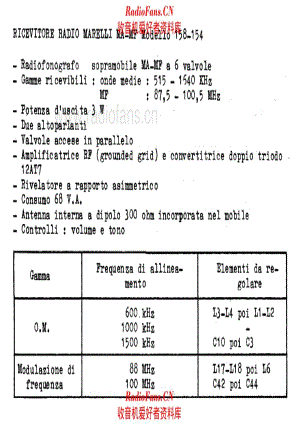 Radiomarelli 154 specs 电路原理图.pdf