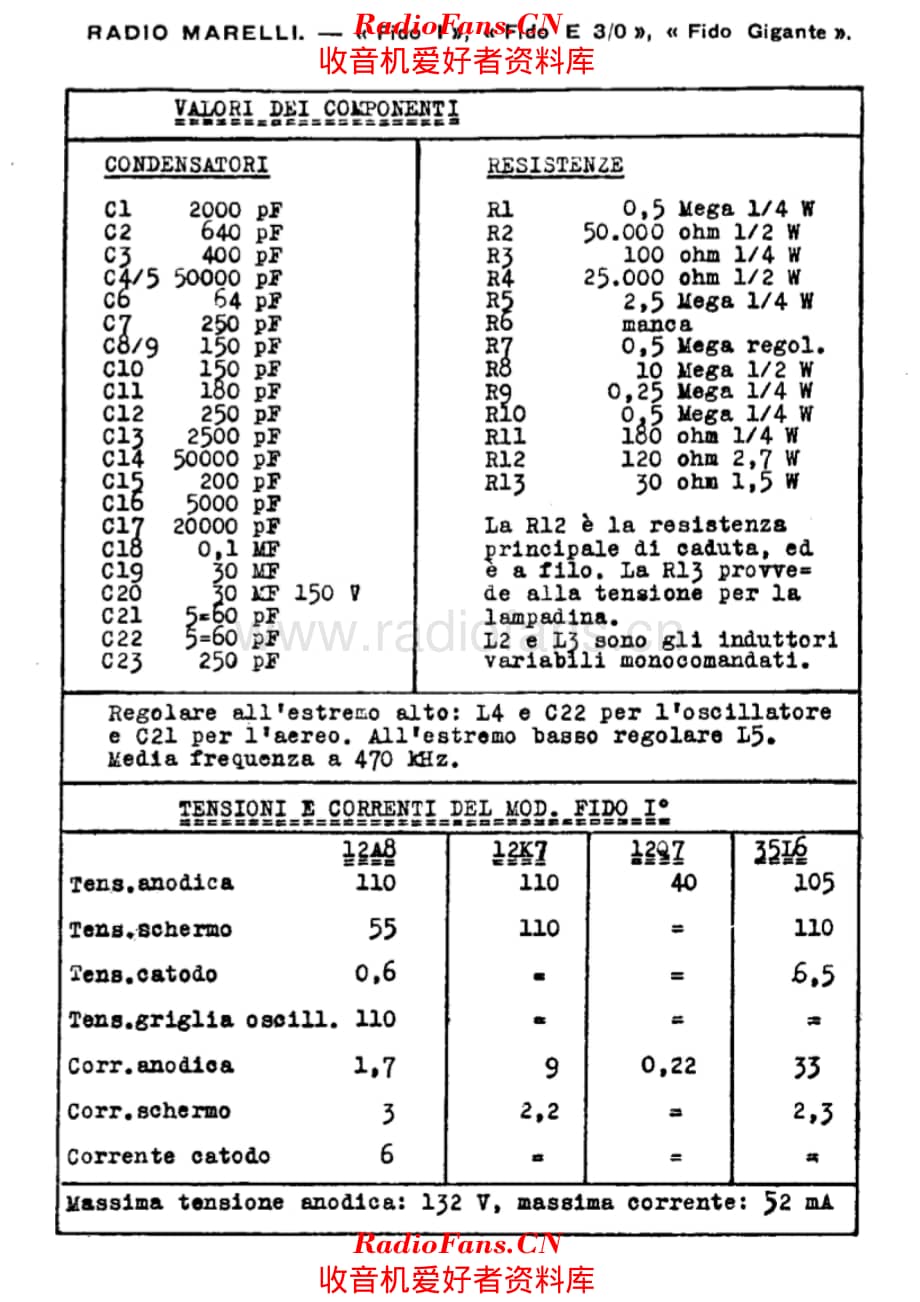 Radiomarelli Fido I components 电路原理图.pdf_第1页