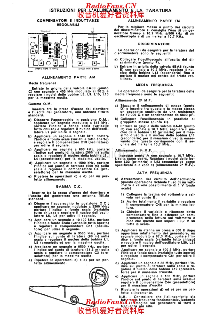 Radiomarelli AM-FM 166 alignment 电路原理图.pdf_第1页