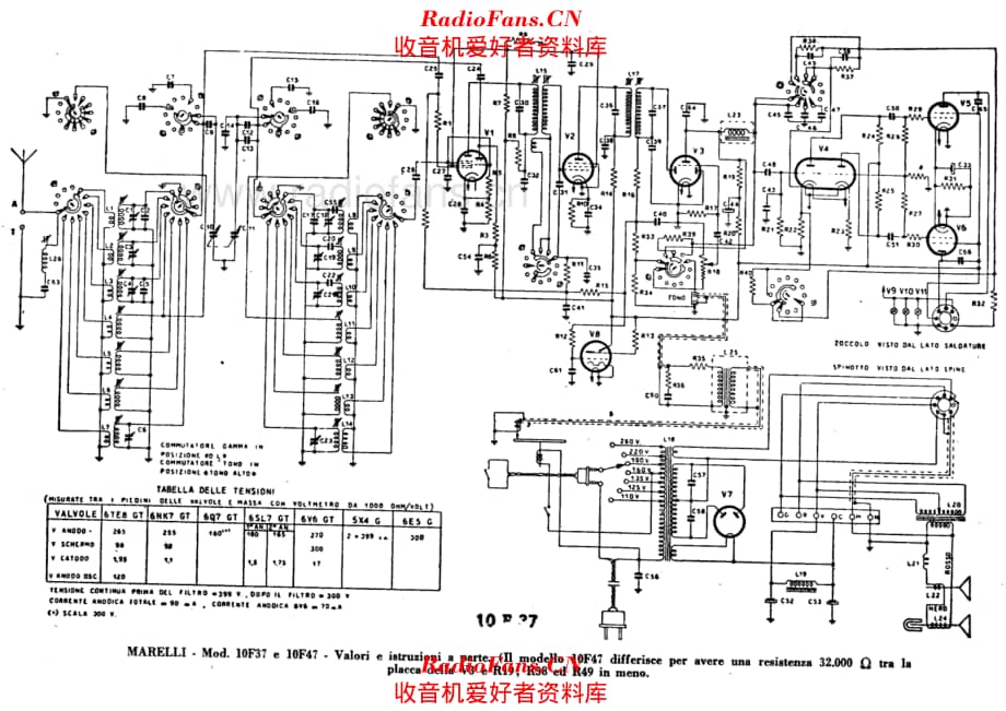 Radiomarelli 10F47 alternate 电路原理图.pdf_第1页
