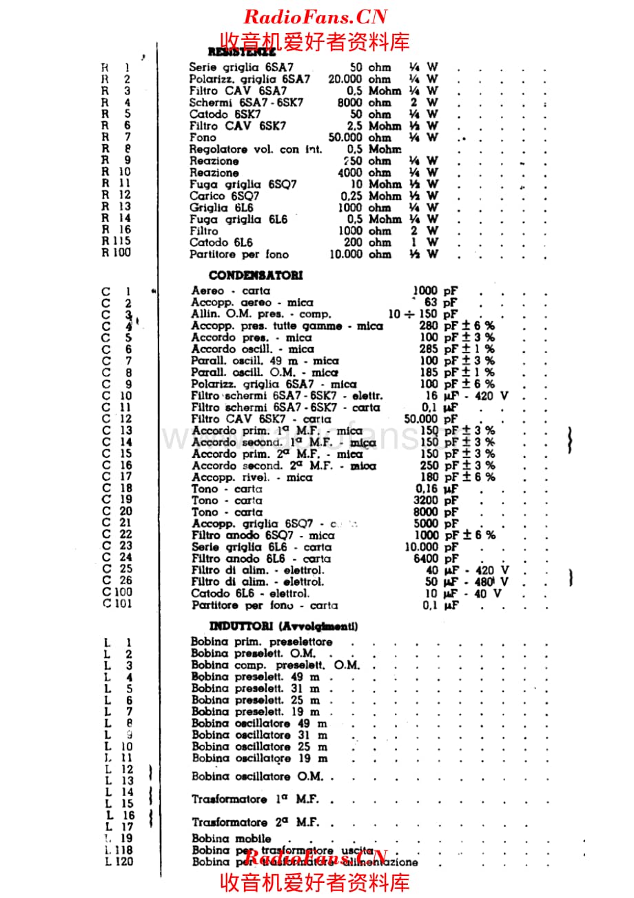 Radiomarelli RD119B components 电路原理图.pdf_第1页