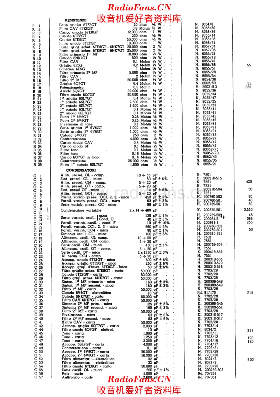 Radiomarelli 10F47 components 电路原理图.pdf_第1页
