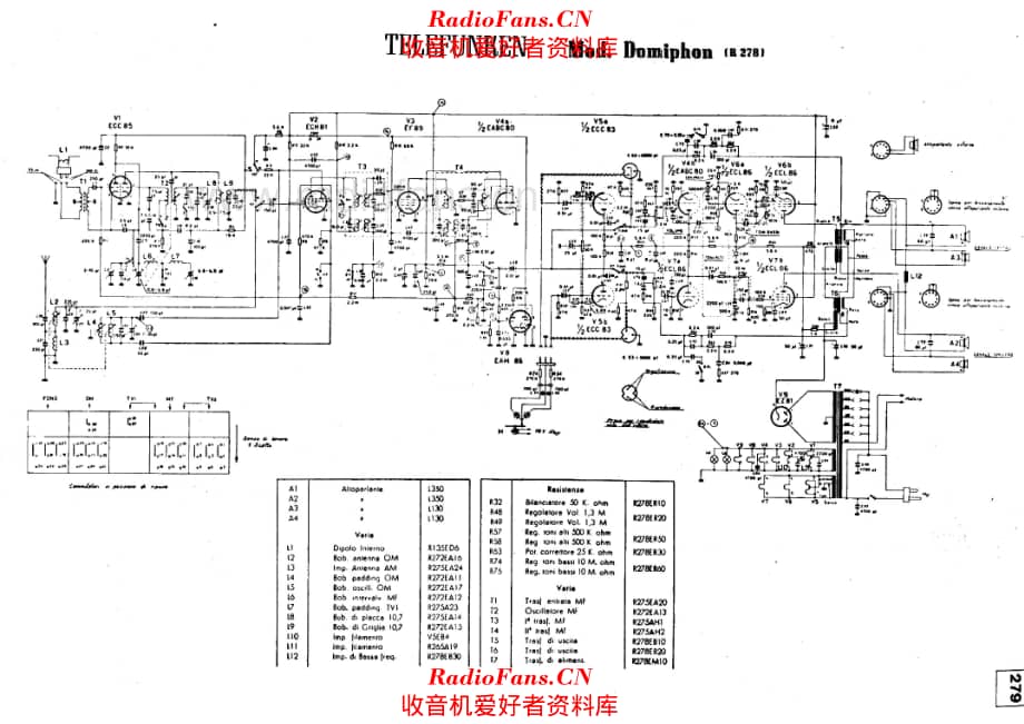 Telefunken Domiphon R278 电路原理图.pdf_第1页