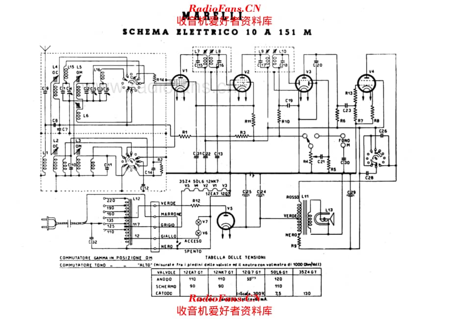 Radiomarelli 10A151M alternate 电路原理图.pdf_第1页