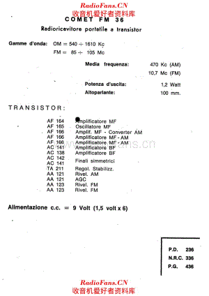 Prandoni Comet FM36 components 电路原理图.pdf