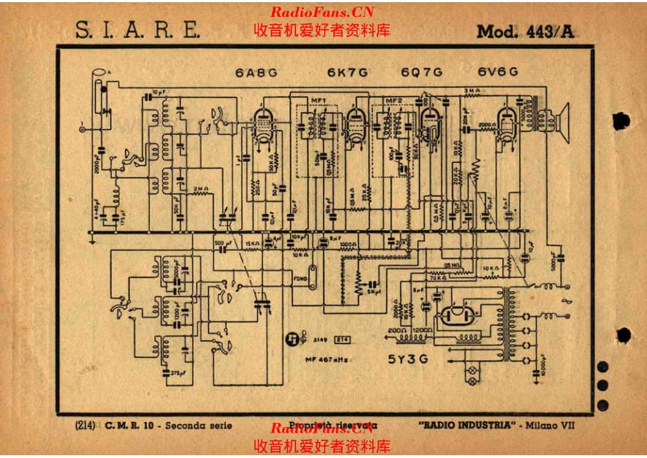 Siare Crosley 443-A 电路原理图.pdf_第1页