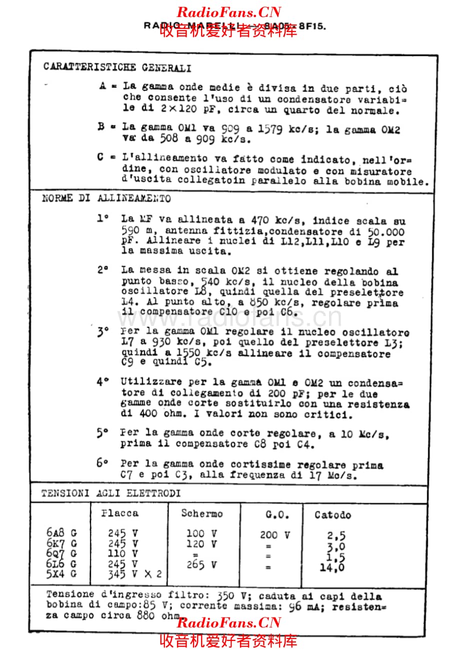 Radiomarelli 8F15 alignment 电路原理图.pdf_第1页
