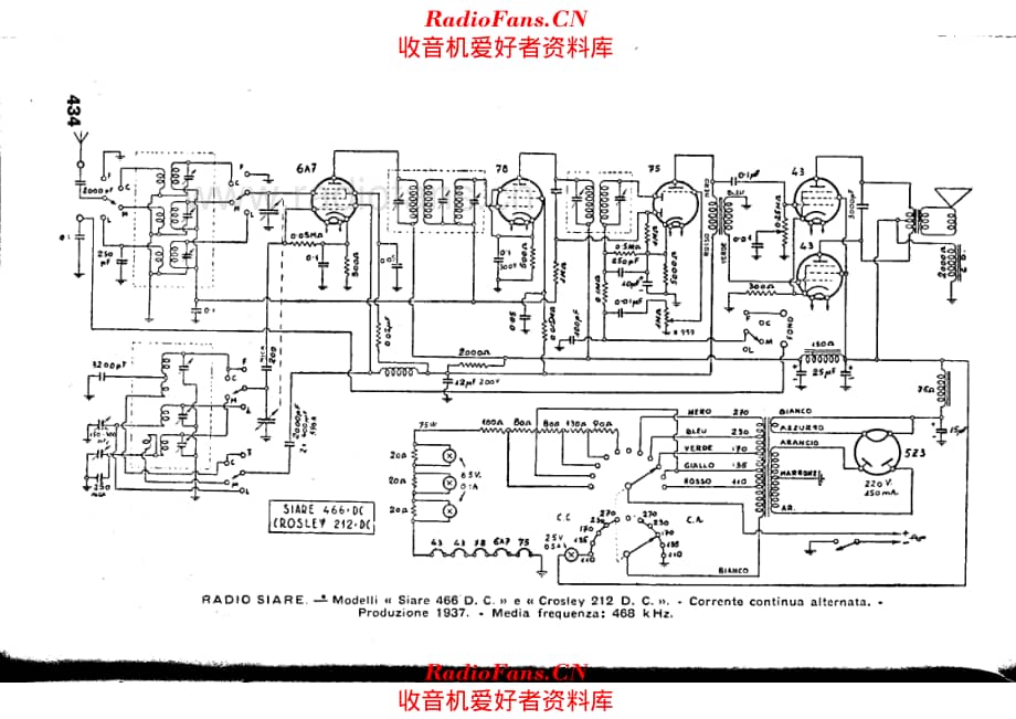 Siare Crosley S-466DC_C-212DC 电路原理图.pdf_第1页