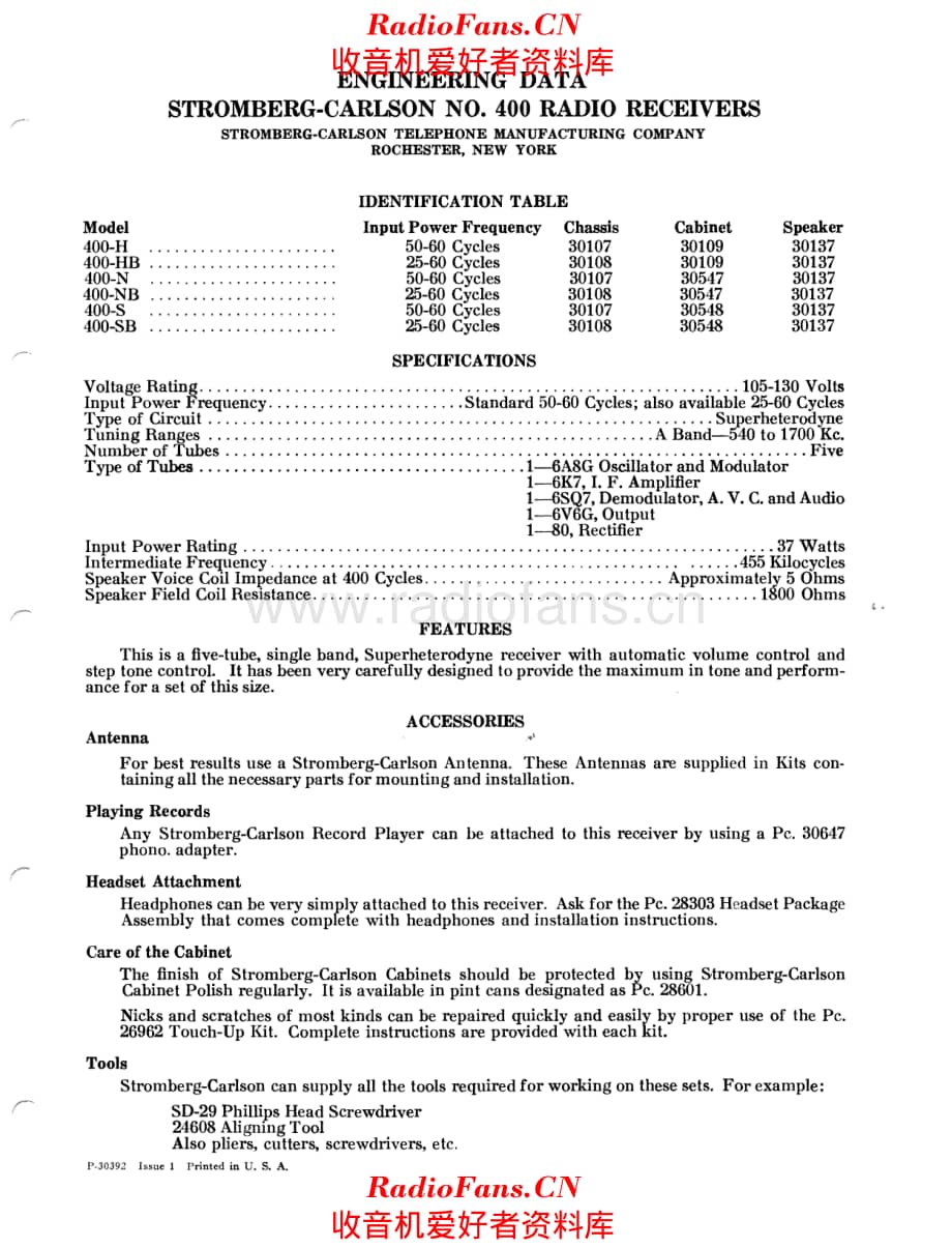 Stromberg Carlson 400 service manual 电路原理图.pdf_第1页