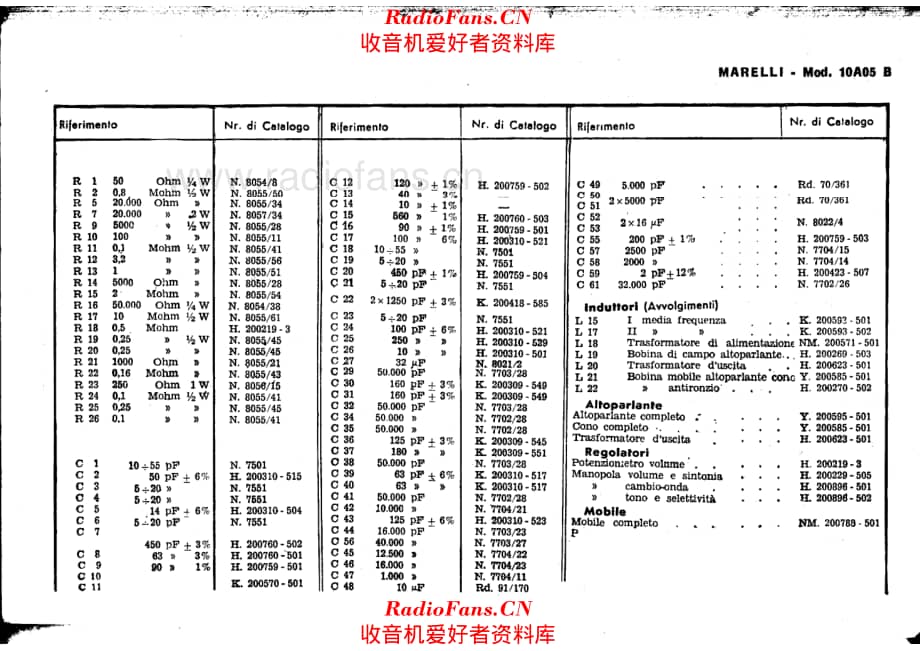 Radiomarelli 10A05B-Note 电路原理图.pdf_第1页