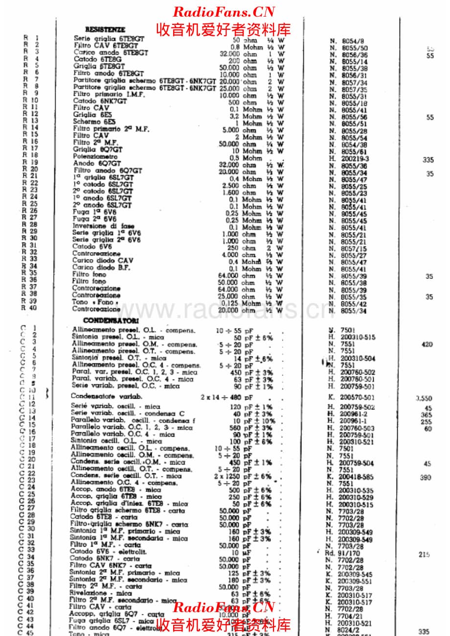 Radiomarelli 10F37 components 电路原理图.pdf_第1页