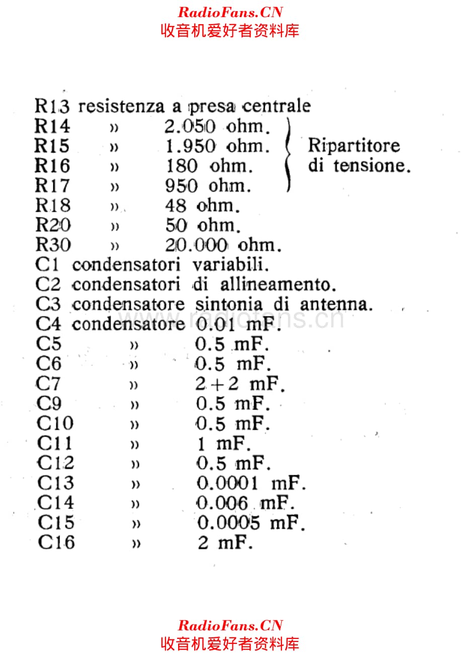 Radiomarelli Musagete II components 电路原理图.pdf_第1页