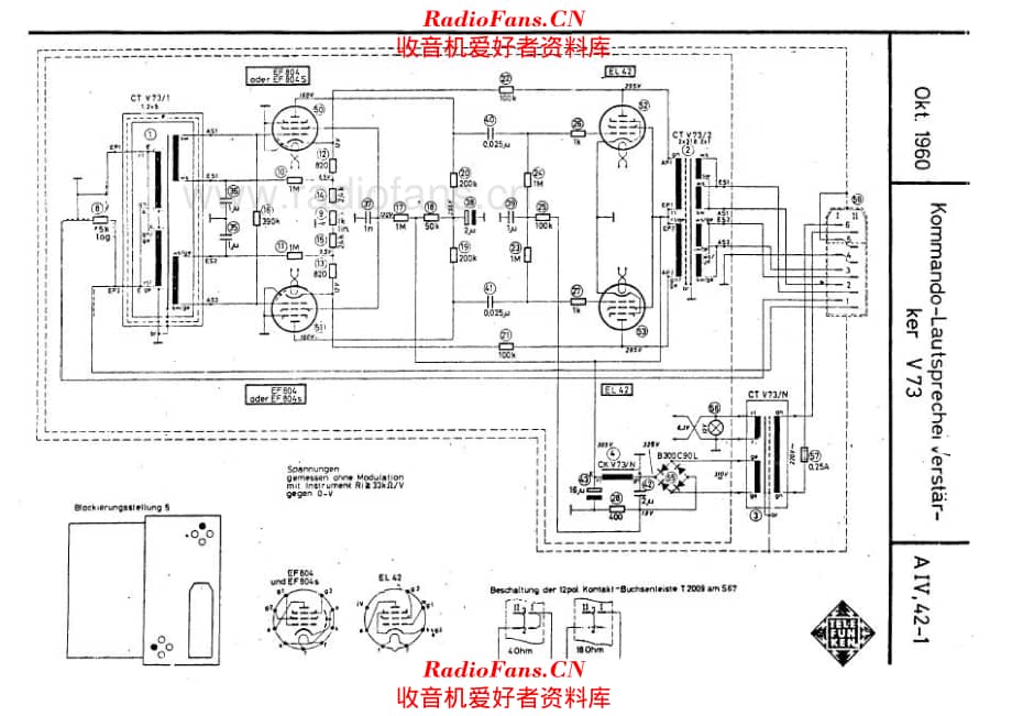 Telefunken V73 Amplifier 电路原理图.pdf_第1页
