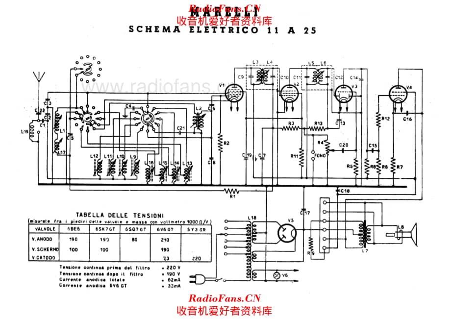 Radiomarelli 11A25 alternate 电路原理图.pdf_第1页
