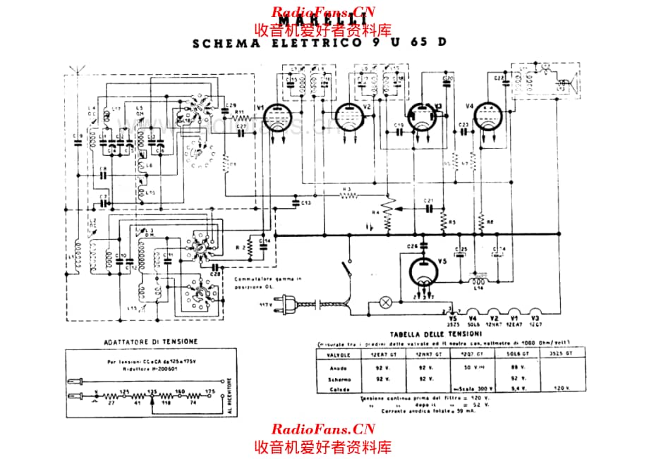 Radiomarelli 9U65D alternate 电路原理图.pdf_第1页