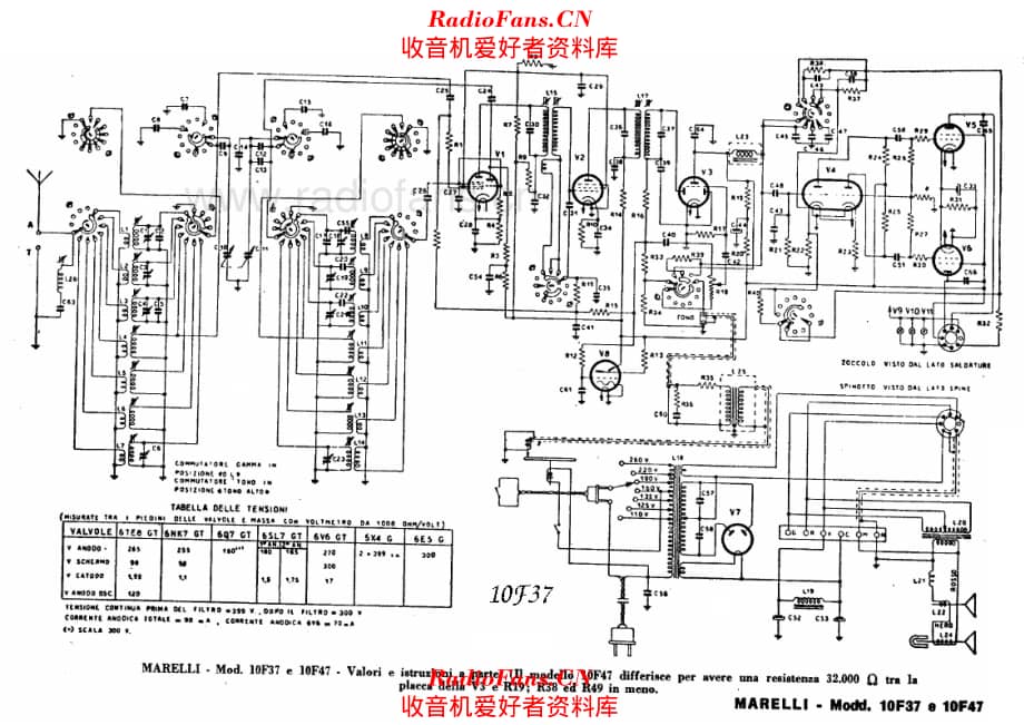 Radiomarelli 10F37 10F47 电路原理图.pdf_第1页