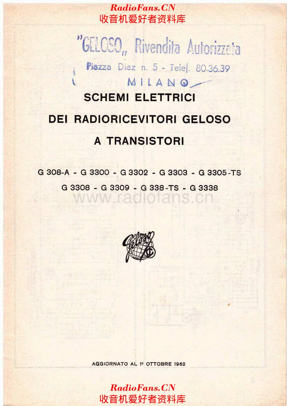 Schemi Elettrici dei Radioricevitori Geloso a Transistori 1962 电路原理图.pdf_第1页
