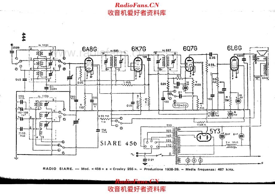 Siare Crosley S-456_C-255 电路原理图.pdf_第1页