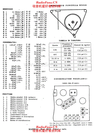 Radiomarelli 108B Tuning cord 电路原理图.pdf
