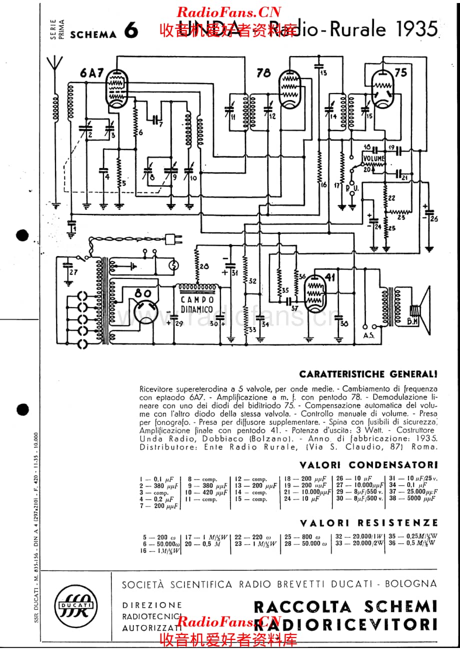 Unda Radio Radiorurale-1935 电路原理图.pdf_第1页