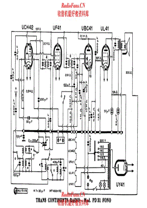 Trans Continents Radio PD31 Fono 电路原理图.pdf