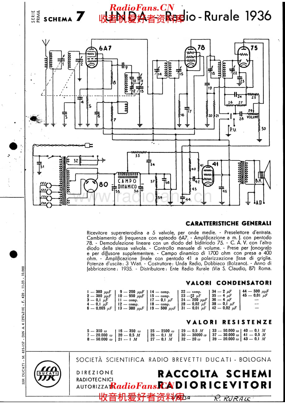 Unda Radio Radiorurale-1936 电路原理图.pdf_第1页