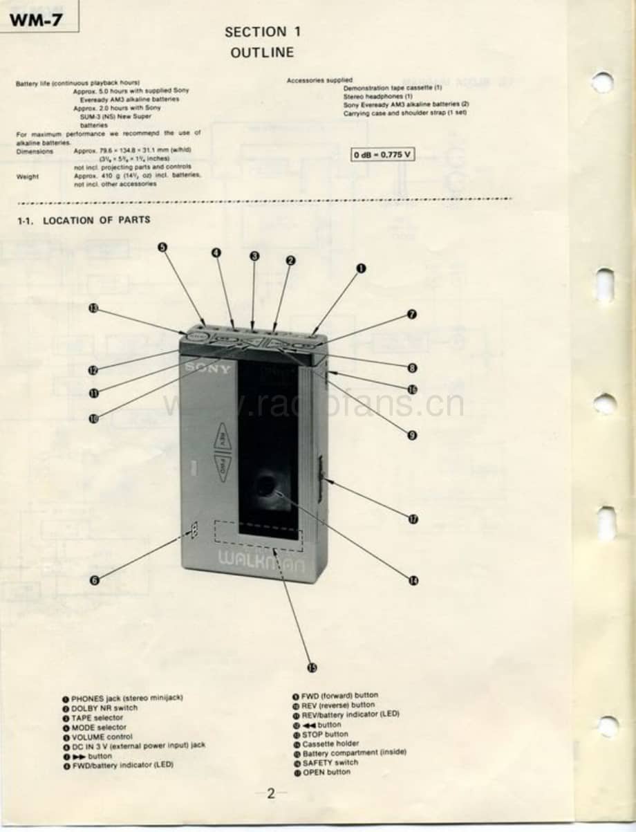 SONY_WM-7Manual电路原理图 .pdf_第2页
