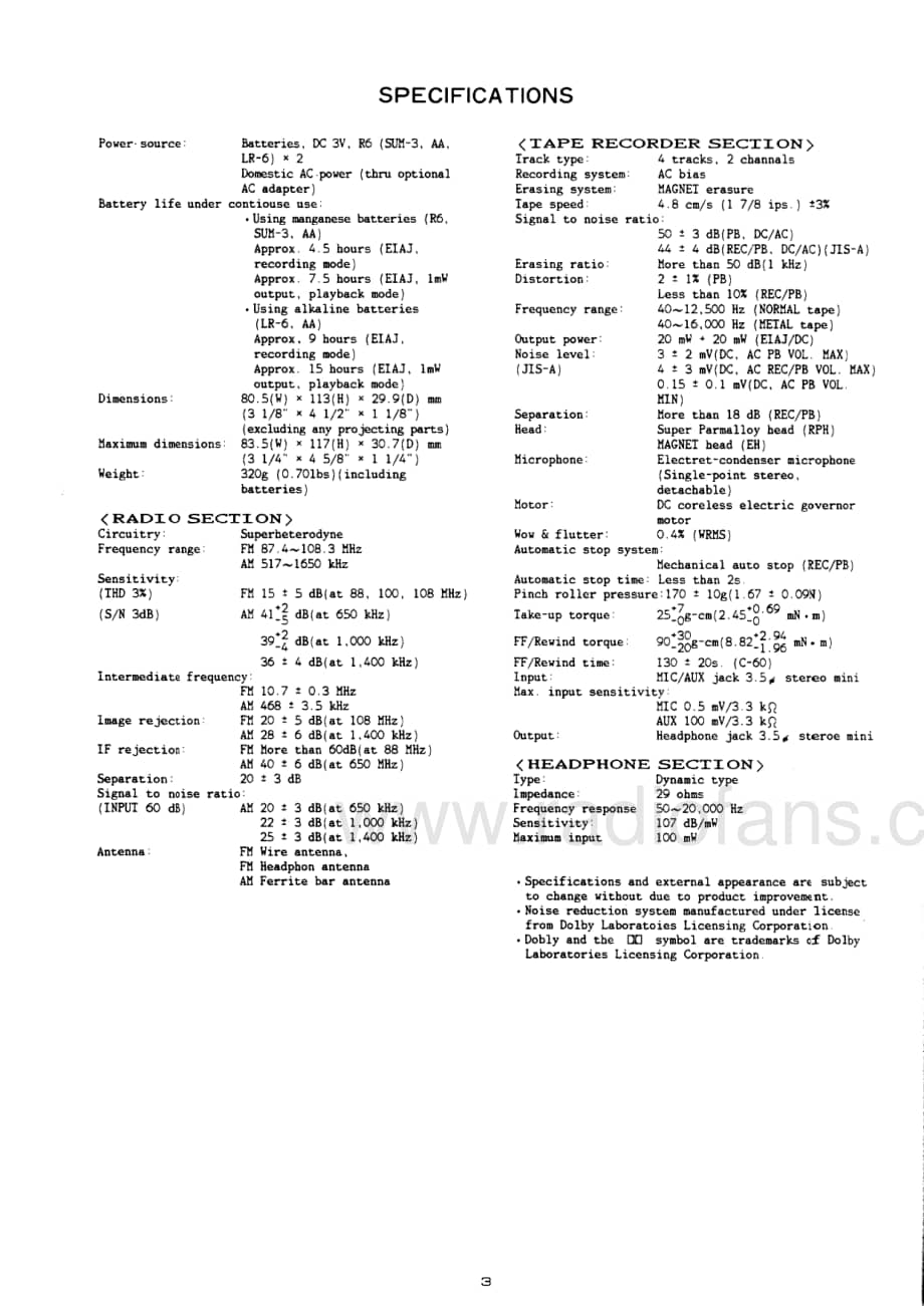 AIWA HS-J7,J400 Service Manual电路原理图 .pdf_第3页