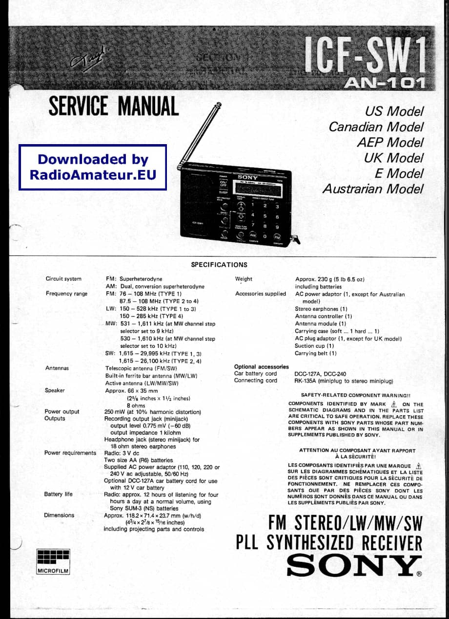 Sony ICF-SW1 Service Manual电路原理图 .pdf_第1页