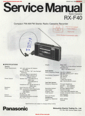 松下小收录机 rx-f40电路原理图 .pdf