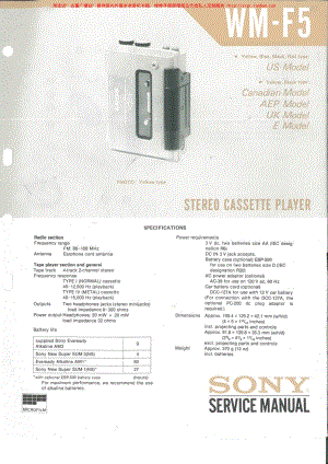 SONY WM-F5 维修手册 共34页电路原理图 .pdf