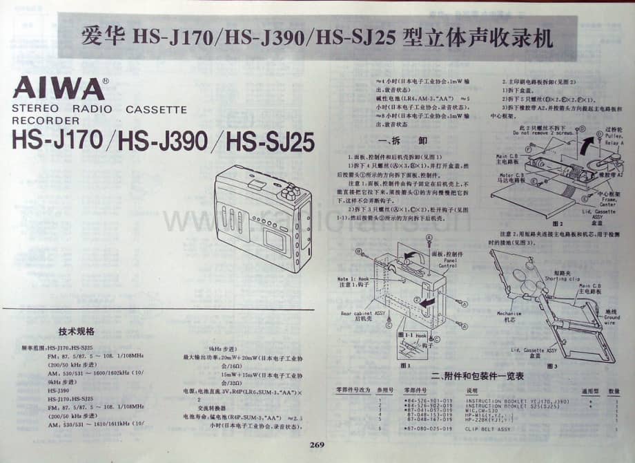 AIWAHS-J170J390SJ25中文电路原理图 .pdf_第1页