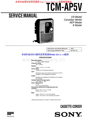 SONY TCM-AP5V电路原理图 .pdf